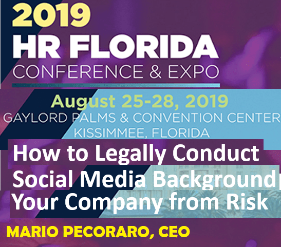 CEO Mario Pecoraro to Speak at Florida SHRM Conference on Social Media Background Investigations